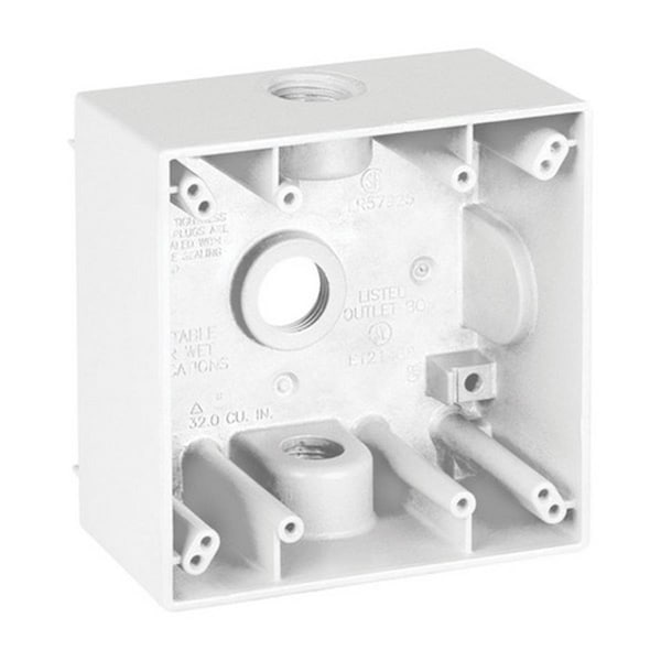 Gizmo Electrical Box, 31 cu in, Square Box Type, 2 Gangs, Aluminum, Square Shape GI157159 - main